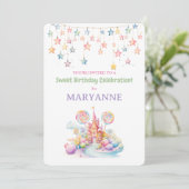 Whimsical Watercolor Candy Birthday Invitation (Debout devant)