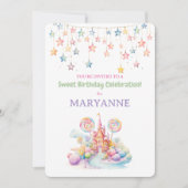 Whimsical Watercolor Candy Birthday Invitation (Devant)