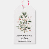 Whimsical Watercolor Christmas Tree Personalized Cadeaulabel (Voorkant)