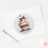 Whimsical Watercolor Cupcake Love Sticker (Enveloppe)