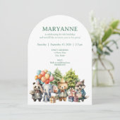 Whimsical Watercolor Forest Birthday Invitation (Debout devant)