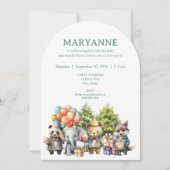 Whimsical Watercolor Forest Birthday Invitation (Devant)