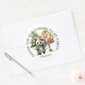 Whimsical Watercolor Forest Birthday Ronde Sticker (Envelop)