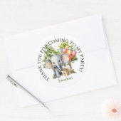 Whimsical Watercolor Forest Birthday Ronde Sticker (Envelop)