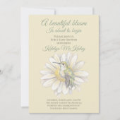 Whimsical Watercolor Hummingbird & Daisy Kaart (Voorkant)