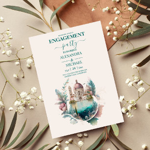 Whimsical Watercolor Italiaanse Bestemming Verlovi Kaart