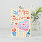Whimsical watercolor quirky Wedding Invitation (Debout devant)