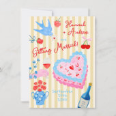 Whimsical watercolor quirky Wedding Invitation (Devant)