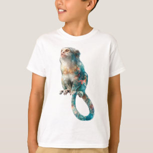 Whimsical Watercolor Spat Monkey Kids T-shirt