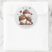 Whimsical Watercolor Strawberries Sticker (Sac)