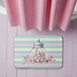 Whimsical Watercolor Sweet Candy Badmat