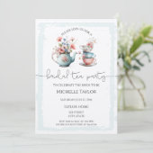 Whimsical Watercolor Tea Bridal Shower Invitation (Debout devant)