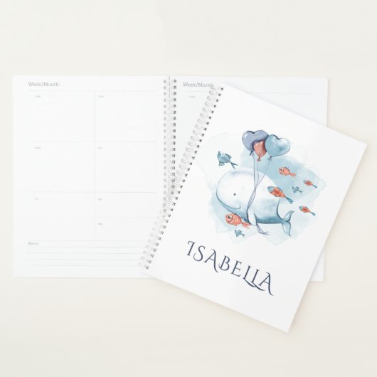 Whimsical Watercolor Whale and Fishes (Devant avec enveloppe)