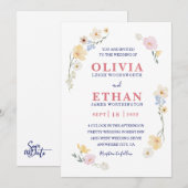 Whimsical Watercolor Wildflower Floral Spring Kaart (Voorkant / Achterkant)