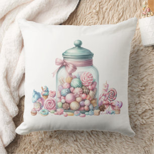 Whimsical Watercolor Zoete Snoepjes Kussen