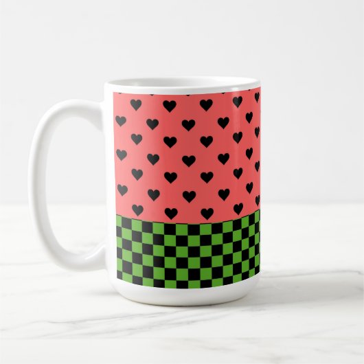 Whimsical Watermelon Colors patterated Koffiemok (Links)