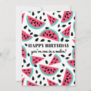 Whimsical Watermelon One in een Melon Birthday Kaart