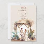 Whimsical Waterverf Beach Destination Wedding Kaart (Voorkant)