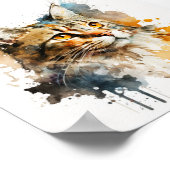 Whimsical Waterverf Cat Mural Poster (Hoek)