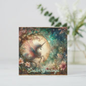 Whimsical Waterverf Eenhoorn Easter Feestdagenkaart (Staand voorkant)