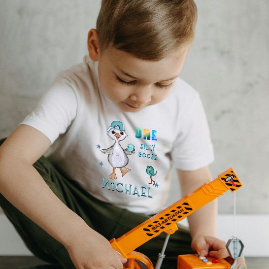 Whimsical Waterverf Eerste Verjaardag "Gekke Gans"