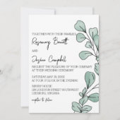 Whimsical Waterverf Eucalyptus Wedding Kaart (Voorkant)