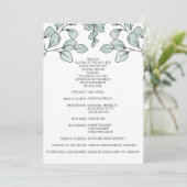 Whimsical Waterverf Eucalyptus Wedding Programma (Staand voorkant)