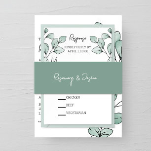 Whimsical Waterverf Eucalyptus Wedding Uitnodigingen Wikkel