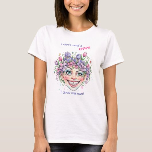 Whimsical Waterverf Floral Hair Funny Quote T-shirt (Voorkant)