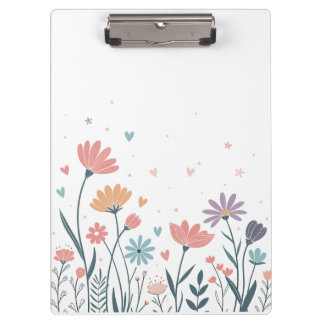 Whimsical Waterverf Floral Klembord