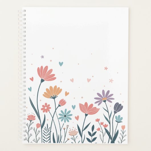 Whimsical Waterverf Floral Notitieboek (Voorkant)