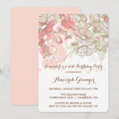 Whimsical Waterverf Flowers Birthday Uitnodiging (Voorkant / Achterkant)