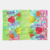 Whimsical Waterverf Flowers Keukenhanddoeken (Horizontaal)