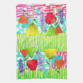 Whimsical Waterverf Flowers Keukenhanddoeken (Verticaal)