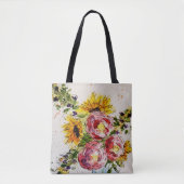 Whimsical Waterverf Flowers Tas (Voorkant)