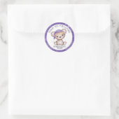 Whimsical Waterverf Girl Pilot Teddy Bear Ronde Sticker (Tas)
