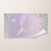 Whimsical Waterverf Glitter Zeemeermin Staart Bad Handdoek (Handdoek)