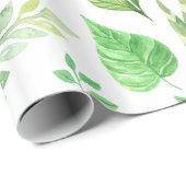Whimsical Waterverf Green Leaves | Cadeaupapier (Rol Hoek)