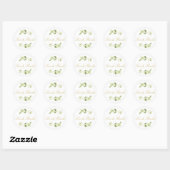 Whimsical Waterverf Groen Liefde en Bedankt Ronde Sticker (Vel)