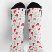Whimsical Waterverf Hearts and Leaves Pattern Sokken (Top)