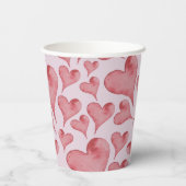 Whimsical Waterverf Hearts Valentijnsdag Papieren Bekers (Achterkant)