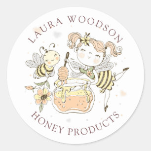 Whimsical Waterverf Honey Jar Label