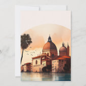 Whimsical Waterverf Italy Destination Bridal Kaart (Achterkant)
