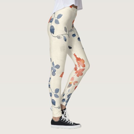 Whimsical Waterverf Japanese Floral Leggings (Rechts)