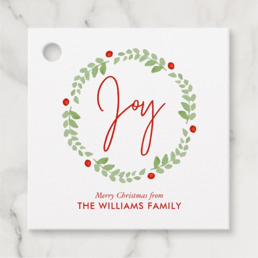 Whimsical Waterverf Kerstmis Bedankjes Labels (Voorkant)