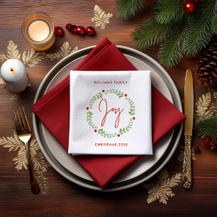 Whimsical Waterverf Kerstmis Servet