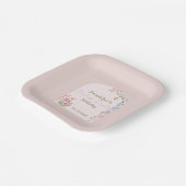 Whimsical Waterverf Mushroom Fairy Eerste Verjaard Papieren Bordje (Gebogen)