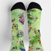 Whimsical Waterverf Mushroom Garden Sokken (Top)