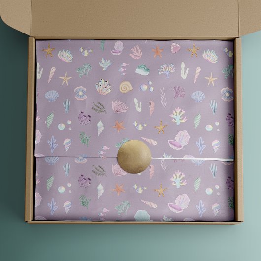 Whimsical Waterverf Onder het Zee Zeemeermin Parti Tissuepapier