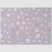 Whimsical Waterverf Onder het Zee Zeemeermin Parti Tissuepapier (Voorkant)